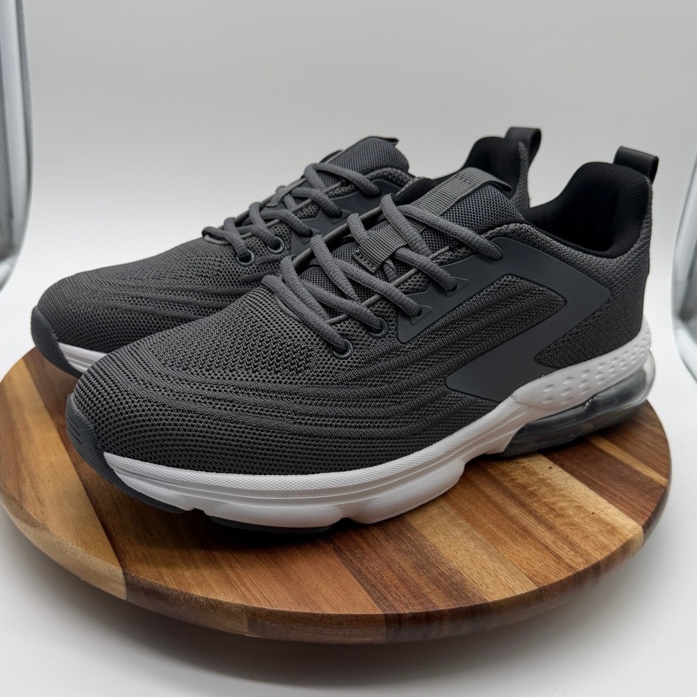 Jerko QX01M Men's 10 Athletic Sneakers Dark Grey Air Cushion Knit Running Shoes